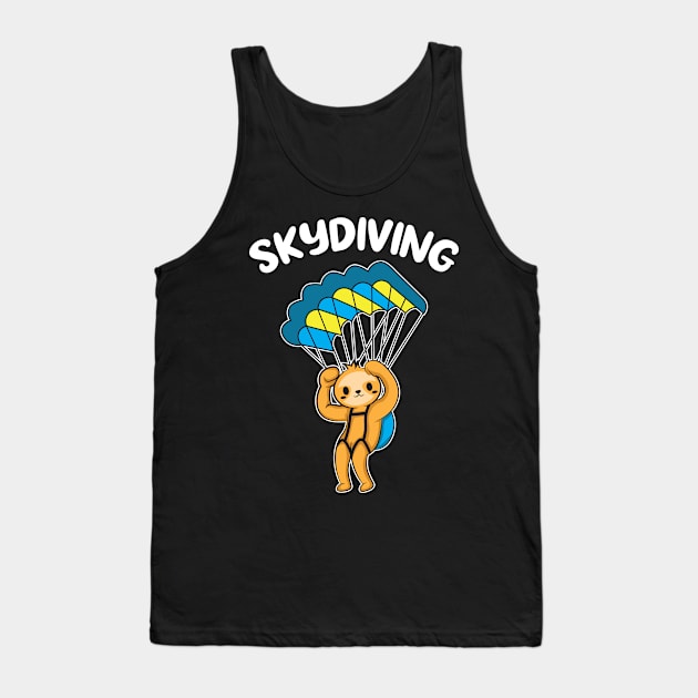 Skydiver Bear Skydiving Tank Top by QQdesigns